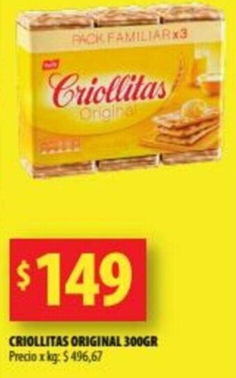 Punto Mayorista Criollitas Original 300g oferta