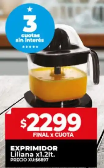 Supermayorista Vital Exprimidor Liliana x 1.2lt oferta