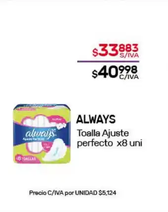Nini Mayorista Always Toalla Ajuste perfecto x8uni oferta