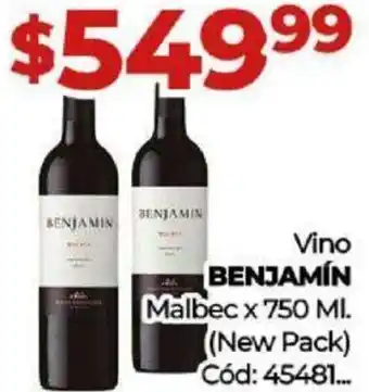 Diarco Vino Benjamín Malbec 750ml oferta