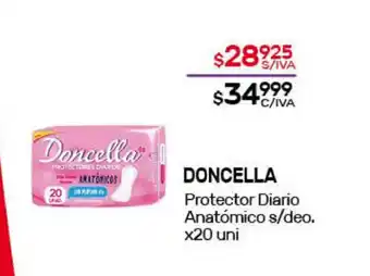Nini Mayorista Doncella Protector Diario Anatómico s/deo. x20 uni oferta