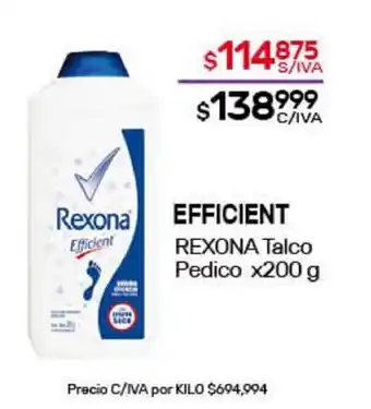 Nini Mayorista Rexona Efficient Talco Pedico x200g oferta