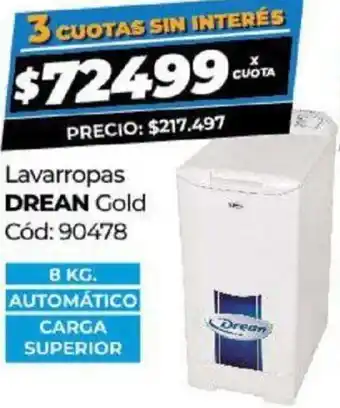 Diarco Drean Lavarropas Gold 8kg oferta