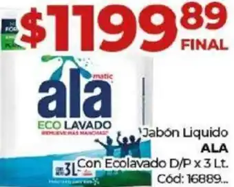 Diarco Ala Jabón Líquido Con Ecolavado D/P 3L oferta