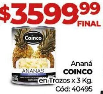 Diarco Coinco Ananá en Trozos 3kg oferta