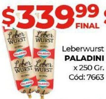 Diarco Paladini Leberwurst 250g oferta