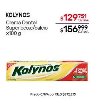 Kolynos Crema Dental Super bco./calcio x180g