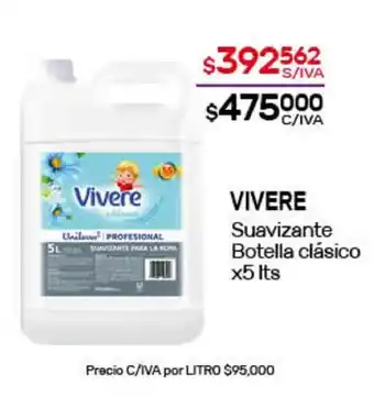 Nini Mayorista Vivere Suavizante Botella clásico x5lts. oferta