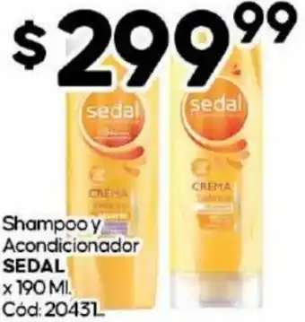 Diarco Shampoo y Acondicionador Sedal 190g oferta