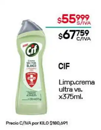 Nini Mayorista Cif Limpiador crema ultra vs. x375ml oferta