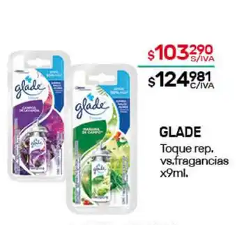 Nini Mayorista Glade Toque rep. vs. fragancias x9ml oferta