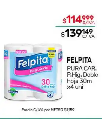 Nini Mayorista Felpita Pura Car. P.Hig. Doble hoja 30m x4 uni oferta