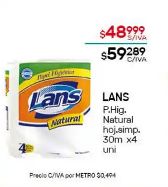 Nini Mayorista Lans Natural P.Hig, 30m x 5 uni oferta