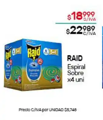 Nini Mayorista Raid Espiral Sobre x4 uni oferta