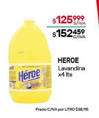 Nini Mayorista Héroe Lavandina x4 lts. oferta