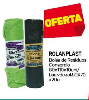 Nini Mayorista Rolanplast Bolsa de Residuos Consorcio 80x110x10uni. bsa.vde.rol. 50x70 x 20u oferta