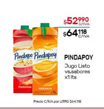 Nini Mayorista Pindapoy Jugo Listo vs. sabores x1lts oferta