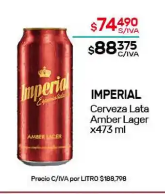 Nini Mayorista Imperial Cerveza Lata Amber Lager x473ml oferta