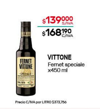 Nini Mayorista Vittone Fernet Speciale x 450ml oferta