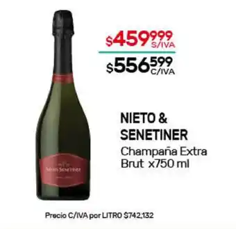 Nini Mayorista Nieto & Senetiner Champaña Extra Brut x750ml oferta
