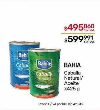 Nini Mayorista Bahia caballa natural aceite oferta