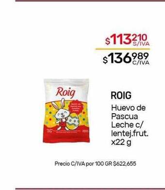 Nini Mayorista Roig huevo de pascua leche c lentej. frut. oferta