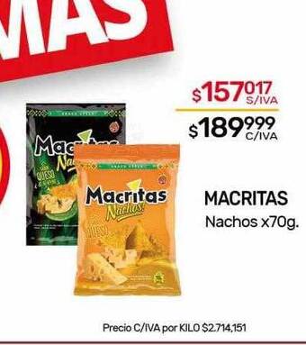Nini Mayorista Macritas nachos oferta