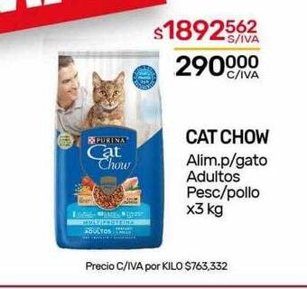 Nini Mayorista Cat chow alim. p gato adultos pesc pollo oferta