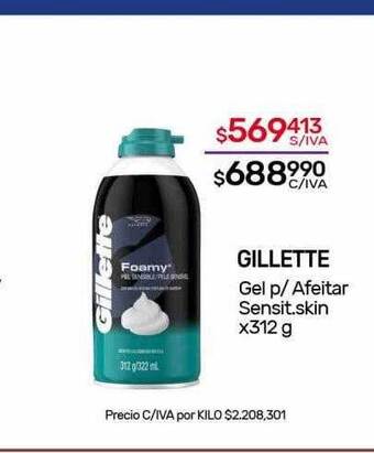 Nini Mayorista Gillette gel p afeitar sensit. skin oferta