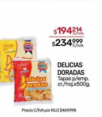 Nini Mayorista Delicias doradas tapas p emp. cr. hoj. oferta