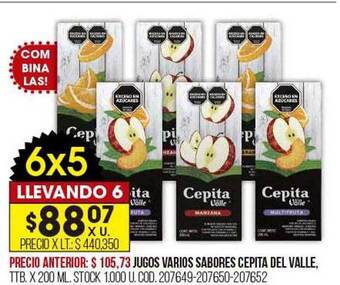 Coto Jugos varios sabores cepita del valle oferta