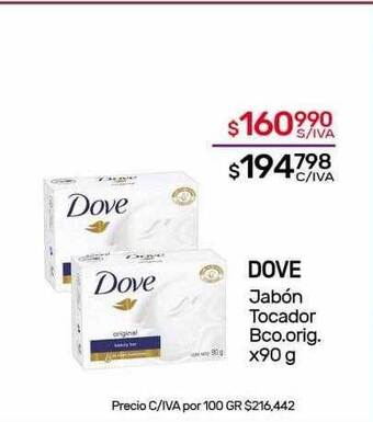 Nini Mayorista Dove jabón tocador bco. orig. oferta