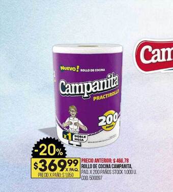 Coto Rollo de cocina campanita oferta