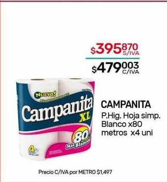 Nini Mayorista Campanita p. hig. hoja simp. blanco oferta