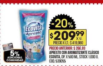 Coto Apresto con aromatizante clásico ecovita oferta