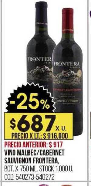 Coto Vino malbec cabernet sauvignon frontera oferta