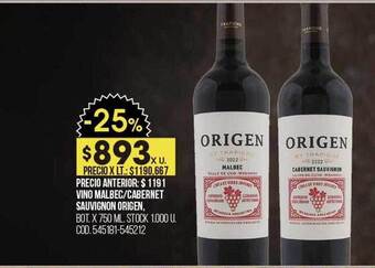 Coto Vino malbec cabernet sauvignon origen oferta