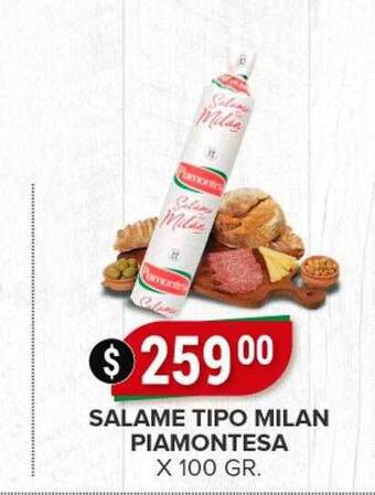 Supermercados Mayor Salame tipo milan piamontesa oferta