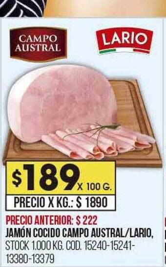 Coto Jamón cocido campo austral lario oferta