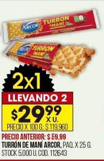 Coto Turrón de maní arcor oferta