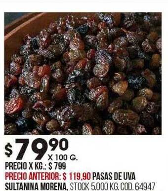 Coto Pasas de uva sultanina morena oferta