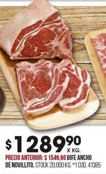 Coto Bife ancho de novillito oferta