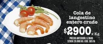 Coto Cola de langostino entero crudo oferta