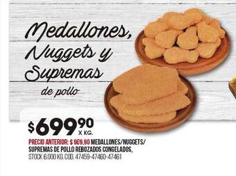 Coto Medallones nuggets supremas de pollo rebozados congelados oferta