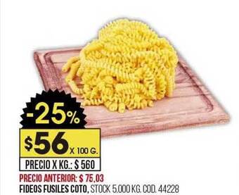 Coto Fideos fusiles coto oferta