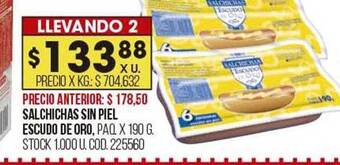 Coto Salchichas sin piel escudo de oro oferta