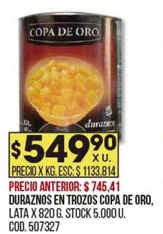 Coto Duraznos en trozos copa de oro oferta