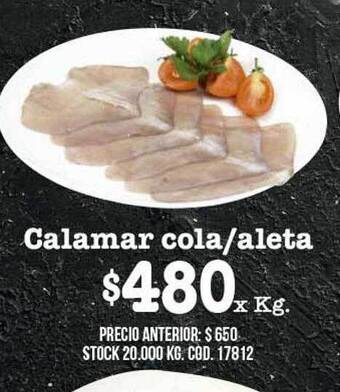 Calamar cola aleta
