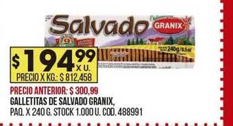 Coto Galletitas de salvado granix oferta