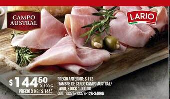 Coto Fiambre de cerdo campo austral lario oferta